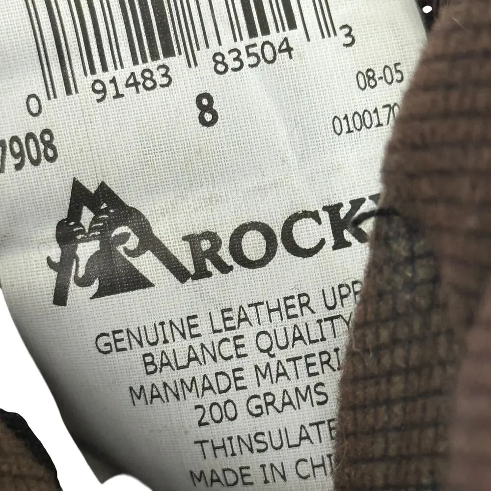 Rocky Jasper Trac Leather Brown Mens Lace Up Work Boots 200 Gr Thinsulate sz 8